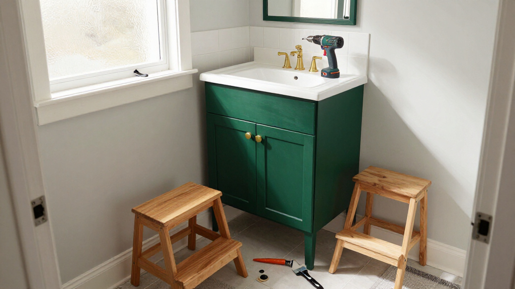 A $200 DIY Took An "Ignored" Bathroom From Builder-Grade To Bold