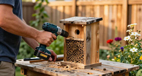 Gardener Uses An Extra Fence Board To Build A Home For Backyard Bees