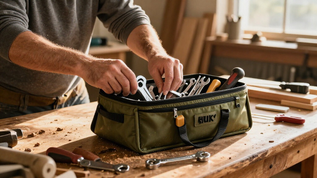 How To Organize Gear With A 3-Piece Husky Army Green Zippered Tool Bag Combo For $29.90 + Free S&H