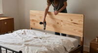 Instead Of Tossing Her Bed Frame, She Put A $40 DIY Headboard In Front