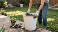 Refresh Your Backyard On A Budget With An Old Laundry Hamper And Cement