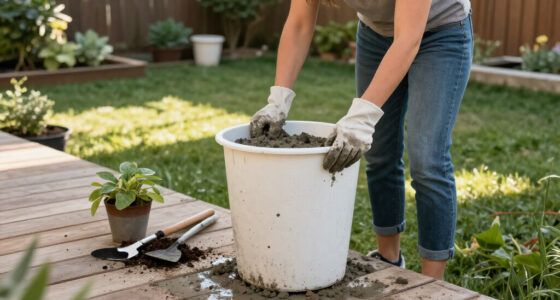 Refresh Your Backyard On A Budget With An Old Laundry Hamper And Cement