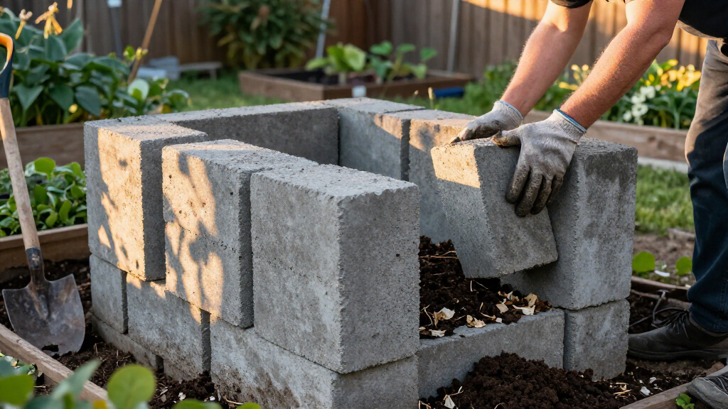 Use Concrete Blocks For A Durable Alternative To A Compost Bin